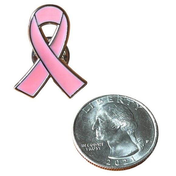 Pink Breast Cancer Awareness Ribbon Pin - Picture 5 of 6